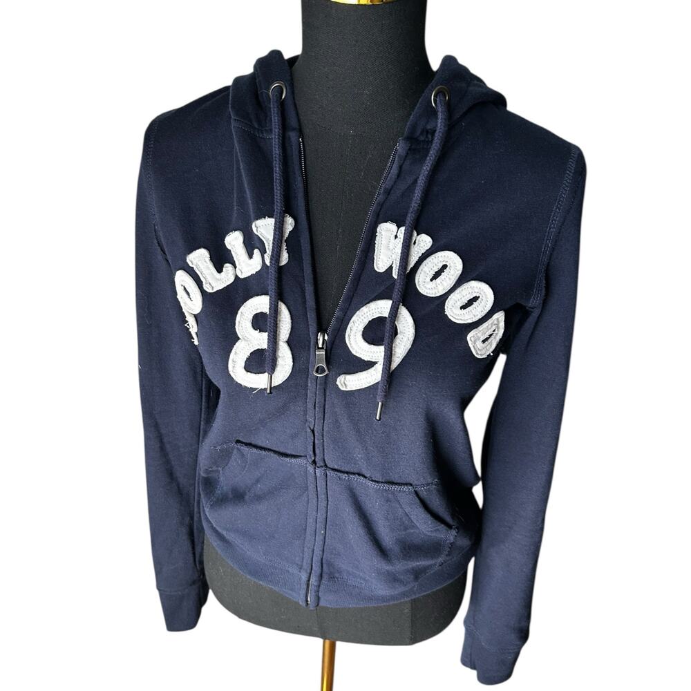Love Tree Women’s Navy Blue Hollywood 89 Zip Up Hoodie Size Small